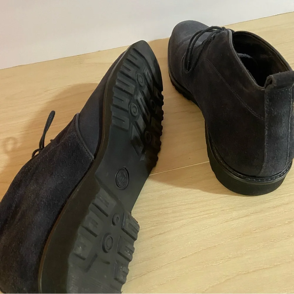 Bruno Magli Wender Suede Chukka Desert Boots Ankle Navy Lace Up Minimalist Sz 8